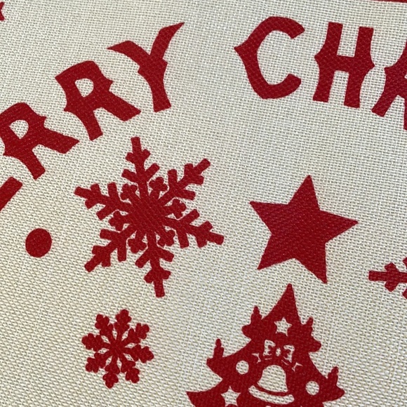 Both New! Pillow cover + insert 18”X 18”, “Merry Christmas”, tree/snowflakes - Picture 4 of 11